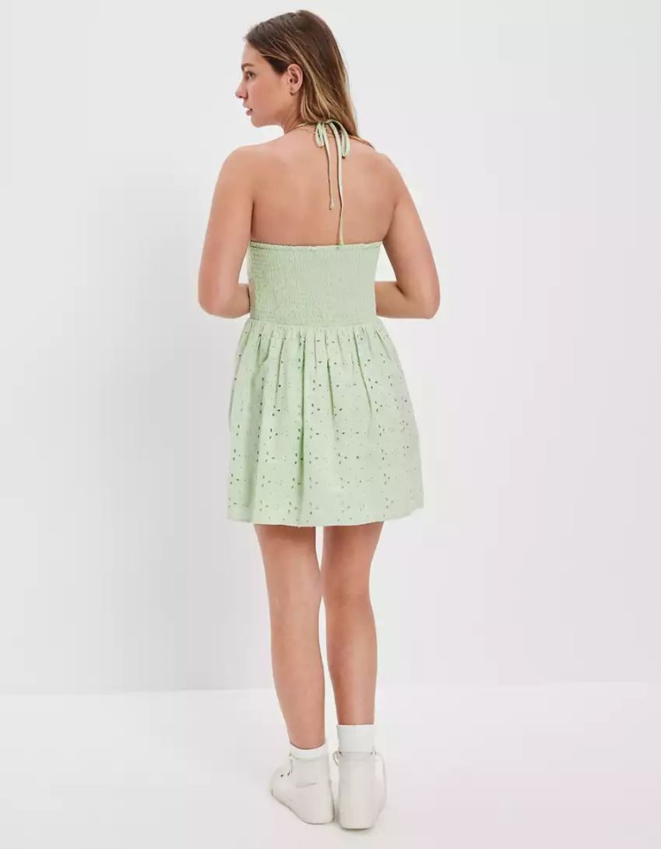 Mini Robe American Eagle AE Cinch Halter Vert Femme | QEV-69524844